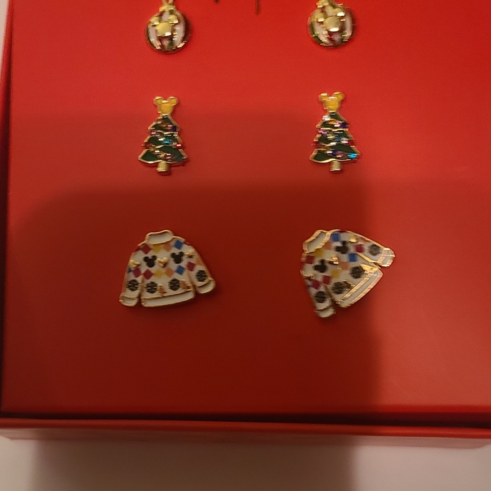 Disney BaubleBar Holiday 3 Pair Of Christmas Earrings Set - Picture 10 of 11